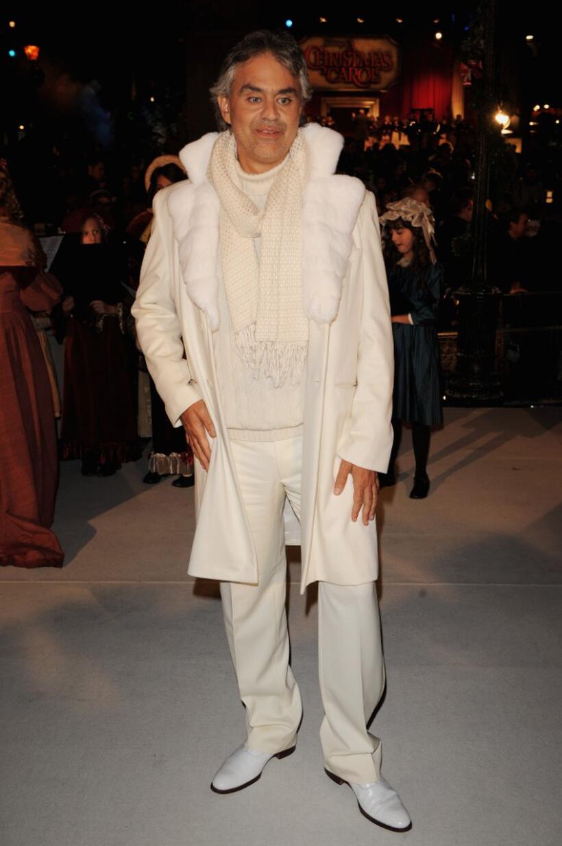 Andrea Bocelli at the London premiere of "Disney's A Christmas Carol: The IMAX Experience."