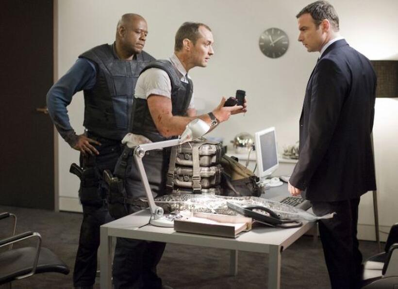 Forest Whitaker as Jake, Jude Law as Remy and Liev Schreiber as Frank in "Repo Men."
