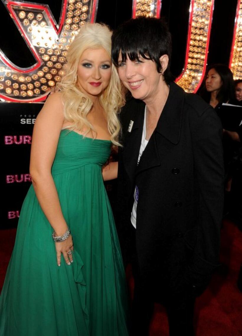 Christina Aguilera and Diane Warren at the California premiere of "Burlesque."