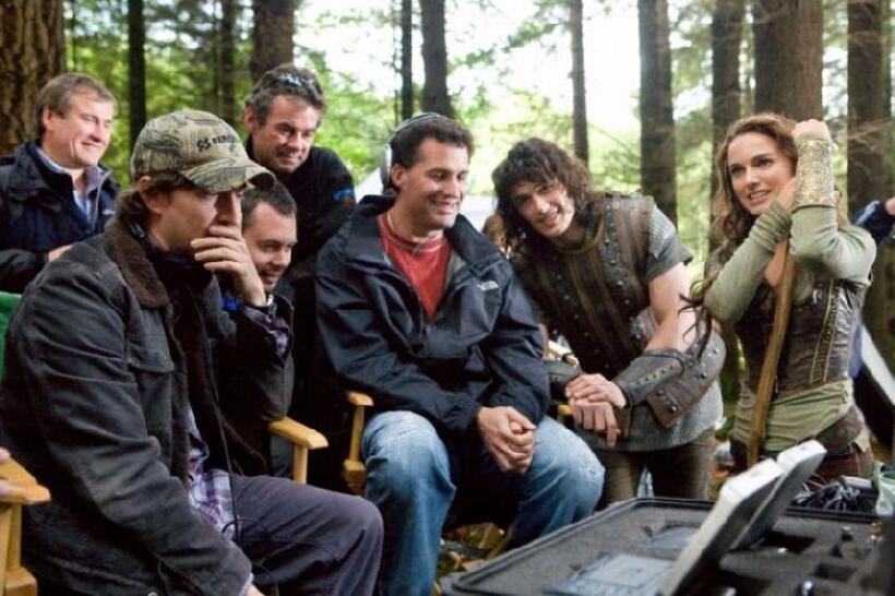 Natalie Portman, James Franco and director David Gordon Green on the set of "Your Highness."