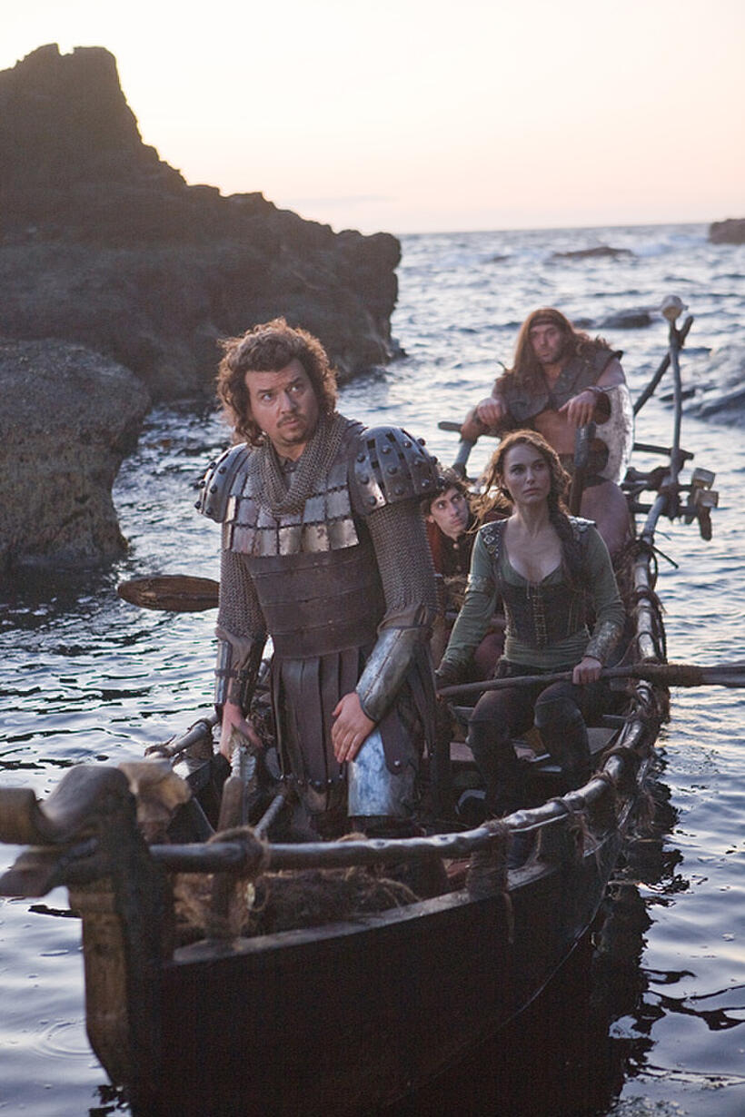 Danny R. McBride as Thadeous, Rasmus Hardiker as Courtney and Natalie Portman as Isabel in "Your Highness."