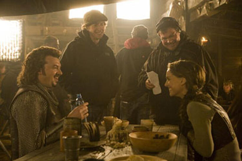 Danny McBride and Natalie Portman on the set of "Your Highness"