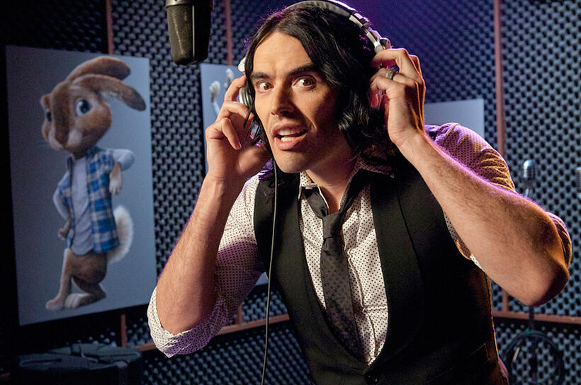 Russell Brand on the set of "Hop."