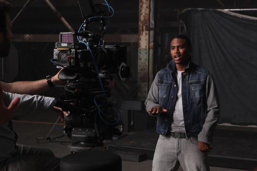 Trey Songz on the set of "Step Up 3D."