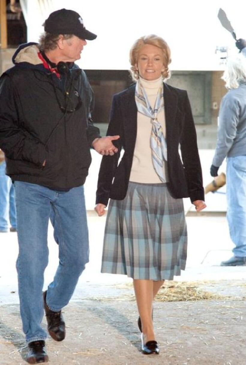 Randall Wallace and Diane Lane on the set of "Secretariat."