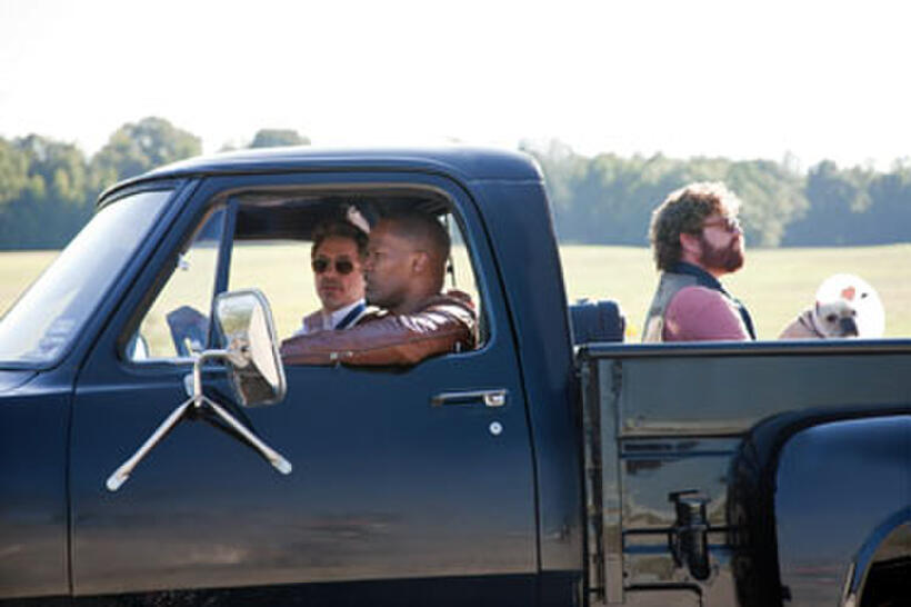 Robert Downey Jr. Jamie Foxx and Zach Galifianakis in "Due Date"