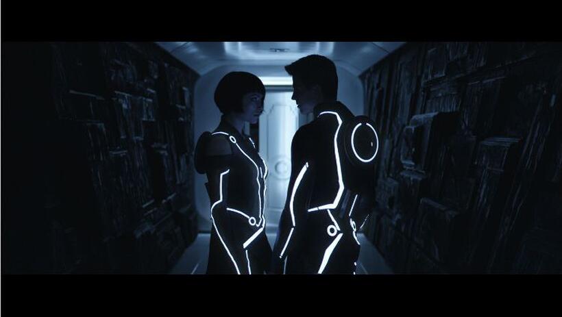 Olivia Wilde and Garret Hedlund in "Tron: Legacy."