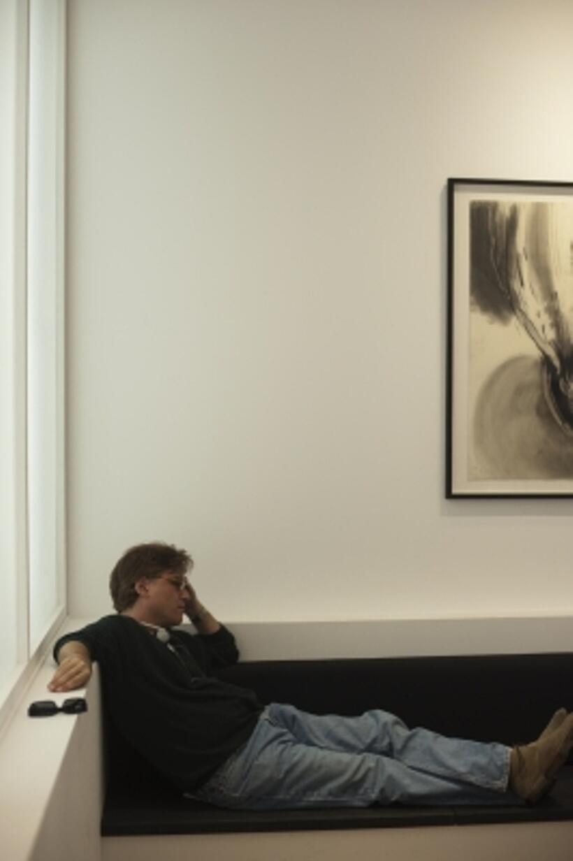 Screenwriter Aaron Sorkin on the set of "The Social Network."