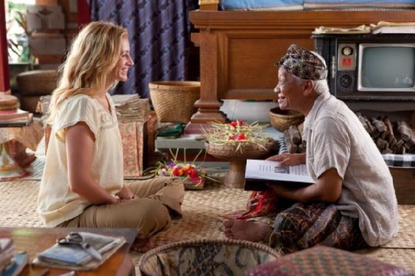 Julia Roberts as Liz Gilbert and Hadi Subiyanto as Ketut Liyer in "Eat, Pray, Love."