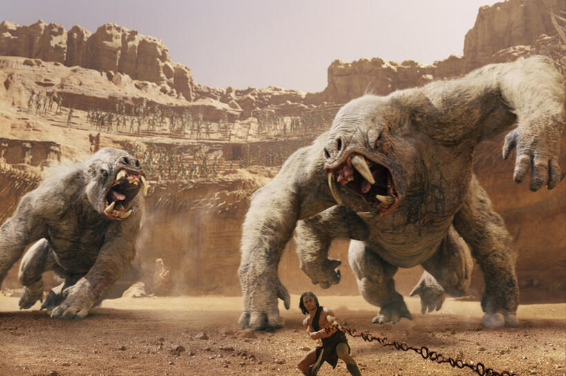 White Apes and Taylor Kitsch as John Carter in "John Carter."