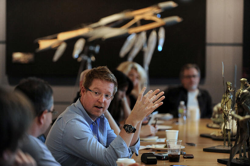 Andrew Stanton on the set of "John Carter." 