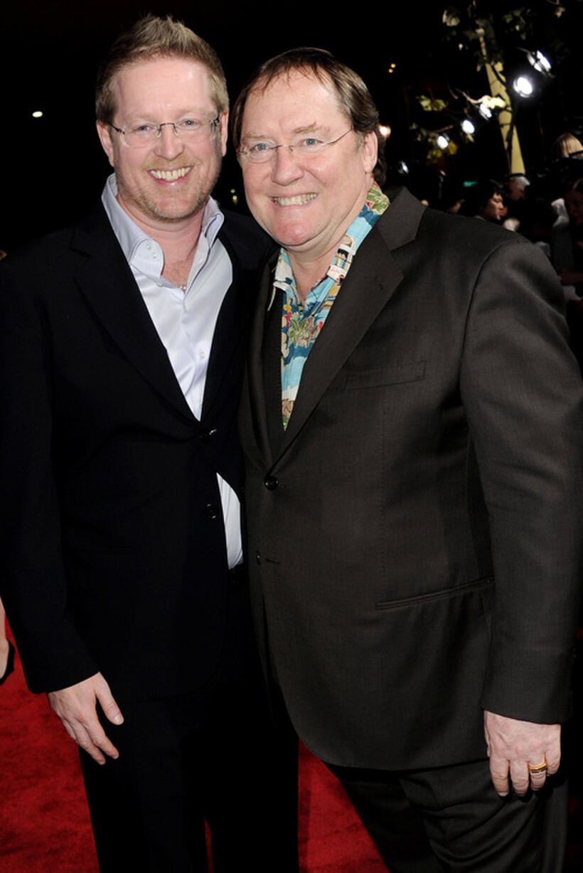Director Andrew Stanton and Pixar's John Lasseter at the California premiere of "John Carter."