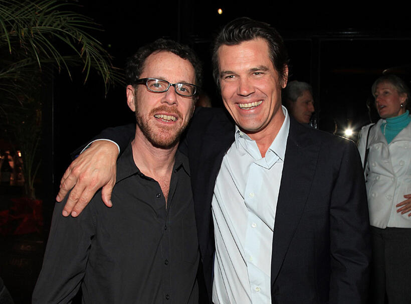 Director Ethan Coen and Josh Brolin at the after party of the California premiere of "True Grit."