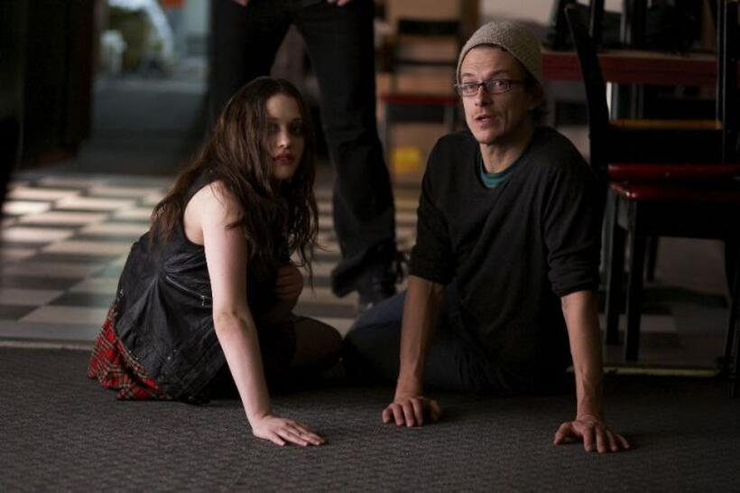 Kat Dennings and director Peter Stebbings on the set of "Defendor."