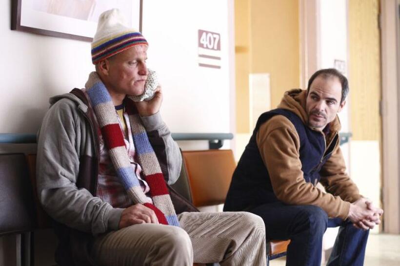 Woody Harrelson as Arthur and Michael Kelly as Paul Carter in "Defendor."