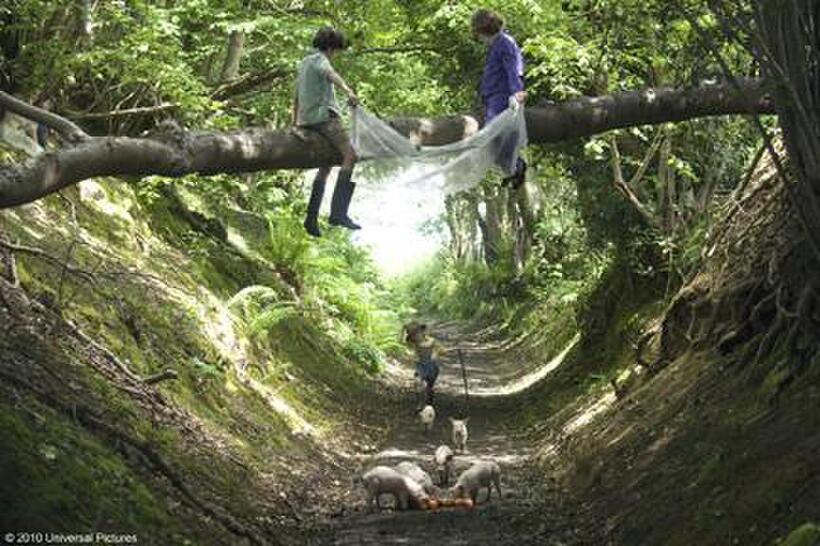 Asa Butterfield as Norman and Eros Vlahos as Cyril, (Bottom) Oscar Steer as Vincent in "Nanny McPhee Returns."