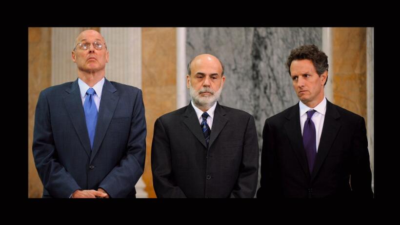 Henry Paulson, Ben Bernanke and Timothy Geithner in "Inside Job."