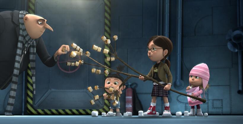 Elsie Fisher voices Agnes, Miranda Cosgrove voices Margo and Dana Gaier voices Edith in "Despicable Me."