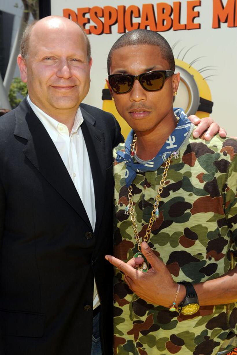 Christopher Meledandri and Pharrell Williams at the California premiere of "Despicable Me."