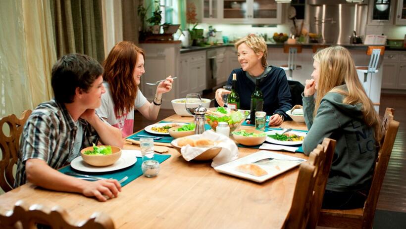 Josh Hutcherson, Julianne Moore, Annette Bening and Mia Wasikowska in "The Kids Are All Right."