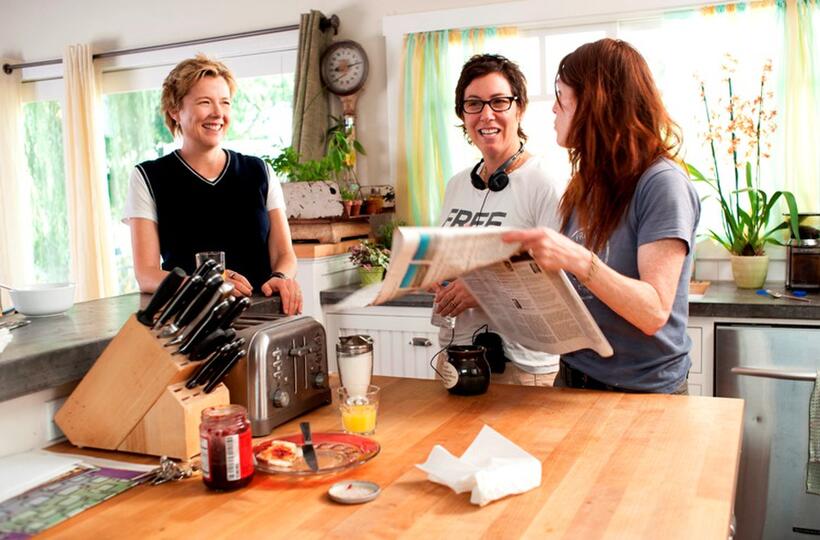 Annette Bening, director Lisa Cholodenko and Julianne Moore on the set of "The Kids Are All Right."