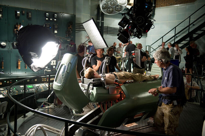 On the set of "Captain America: The First Avenger."
