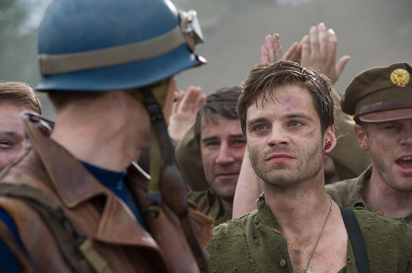 Chris Evans as Captain America and Sebastian Stan as James Buchanan "Bucky" Barnes in "Captain America: The First Avenger."