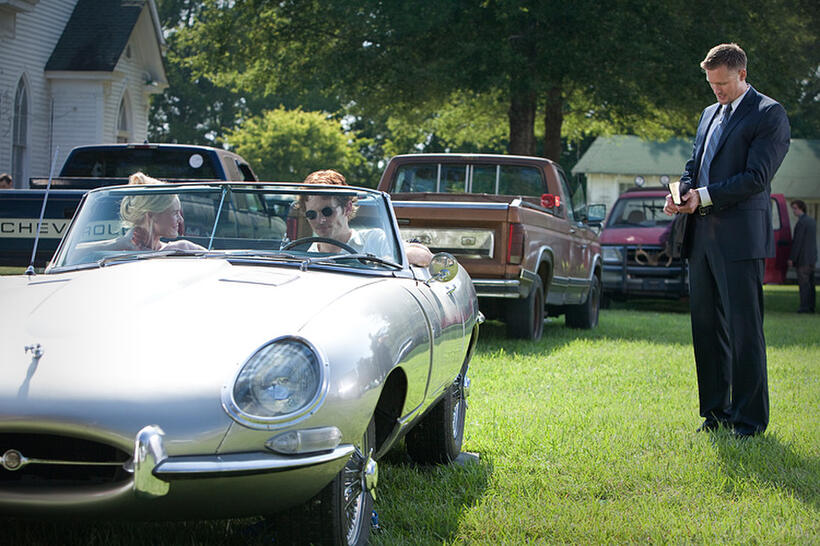 James Marsden as David Sumner, Kate Bosworth as Amy Sumner and Alexander Skarsgard as Charlie in "Straw Dogs."