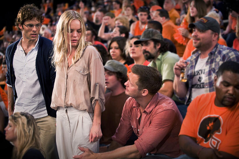 James Marsden as David Sumner, Kate Bosworth as Amy Sumner and Alexander Skarsgard as Charlie in "Straw Dogs."