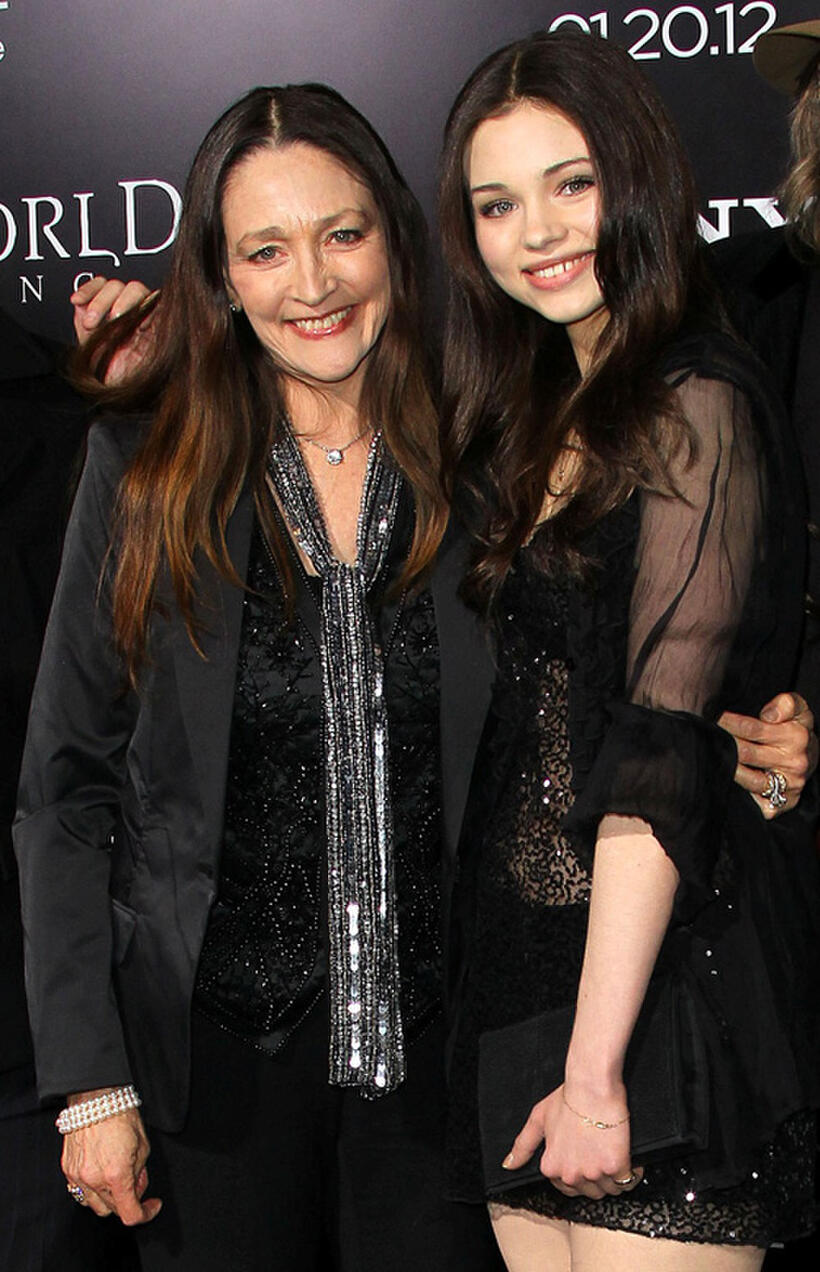 India Eisley and Guest at the California premiere of "Underworld Awakening."