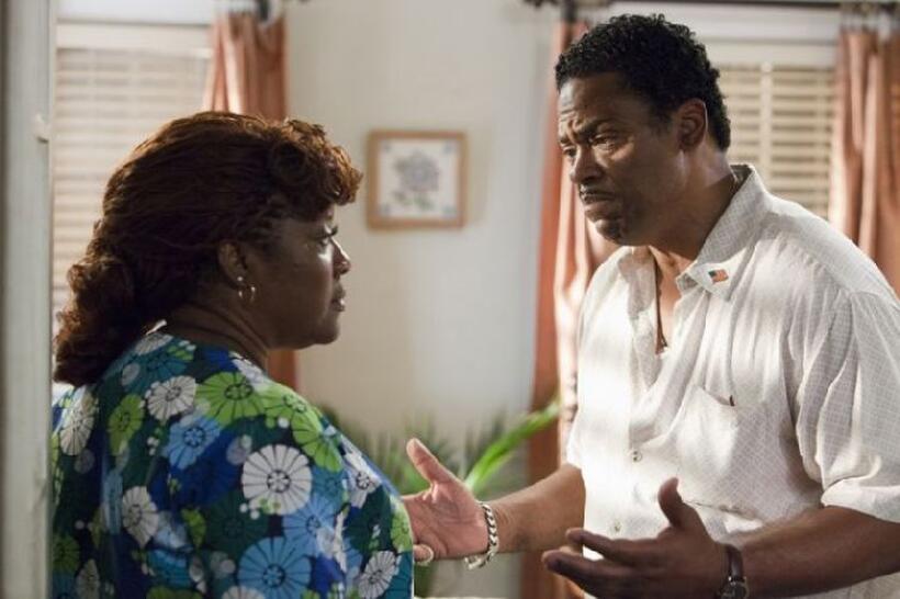 Loretta Devine as Juanita and Richard Lawson as Frank in "For Colored Girls."
