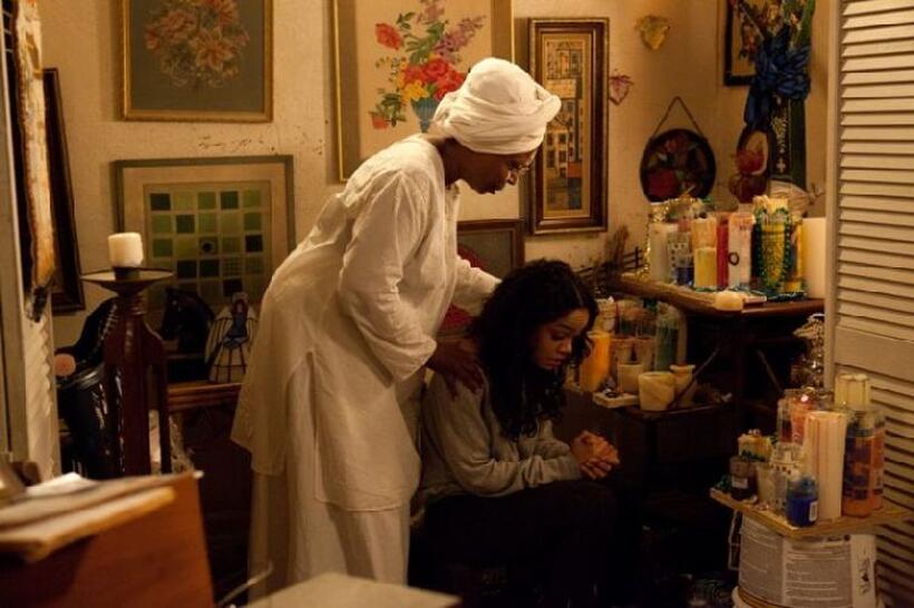 Whoopi Goldberg as Alice and Tessa Thompson as Nyla in "For Colored Girls."