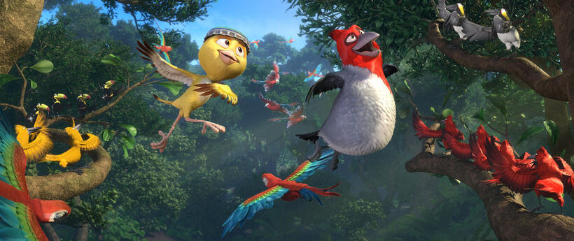 Nico voiced by Jamie Foxx and Pedro voiced by Will.i.am in "Rio The Movie."