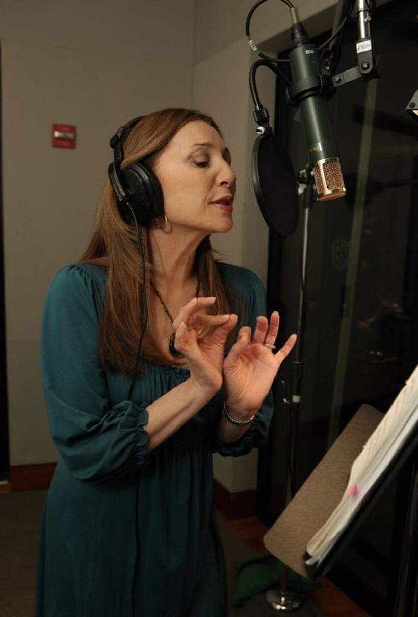 Donna Murphy on the set of "Tangled 3D"