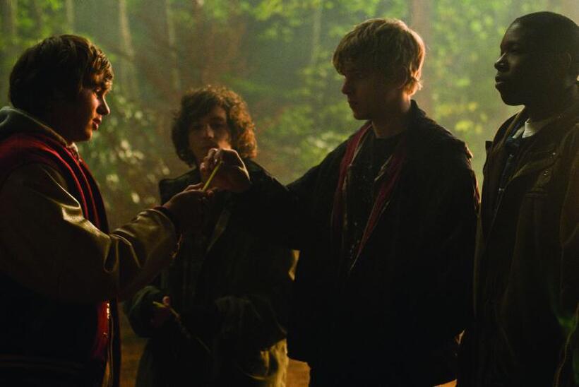 Nick Lashaway as Brandon, John Magaro as Alex, Max Thieriot as bug and Jerome Denzel Whitaker as Jerome in "My Soul to Take."