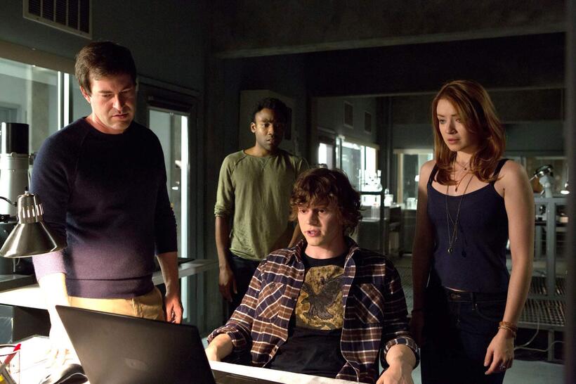 Mark Duplass, Donald Glover, Evan Peters and Sarah Bolger in "The Lazarus Effect."