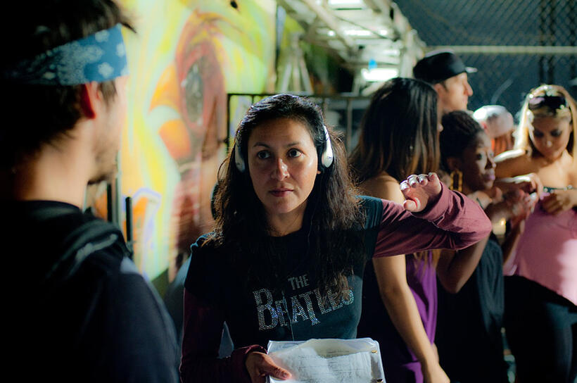 Writer/producer/director Carmen Marron on the set of "Go for It!"