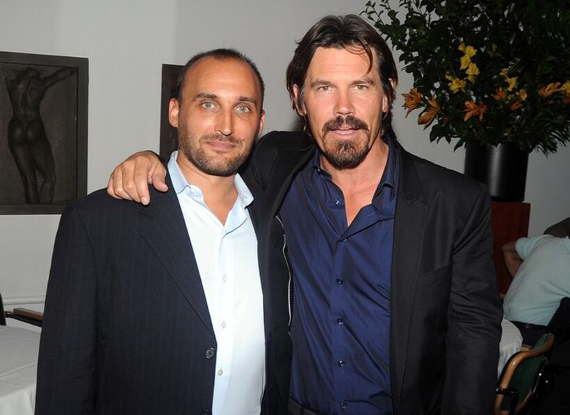 Director Amir Bar-Lev and Josh Brolin at the after party of the New York premiere of "The Tillman Story."