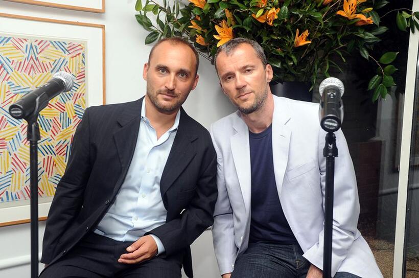 Director Amir Bar-Lev and producer John Battsek at the after party of the New York premiere of "The Tillman Story."