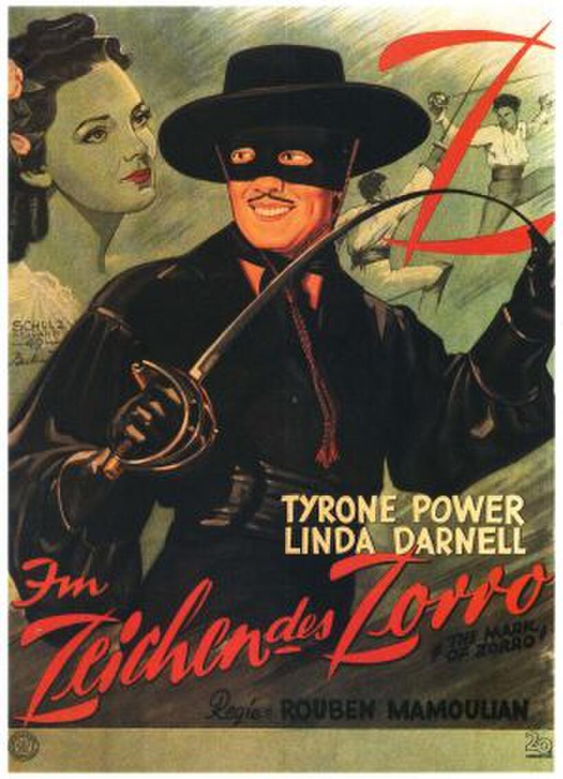Poster art for "The Mark of Zorro."