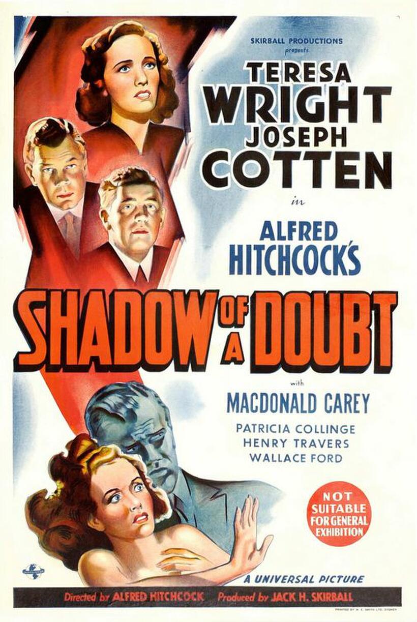 Poster art for "Shadow of a Doubt."