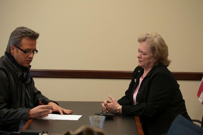 Director Reed Cowan and Gayle Ruzicka in "8: The Mormon Proposition."