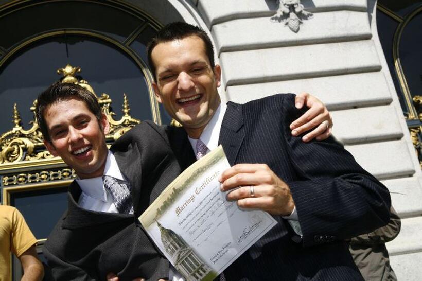 Tyler Barrick and Spencer Jones in "8: The Mormon Proposition."