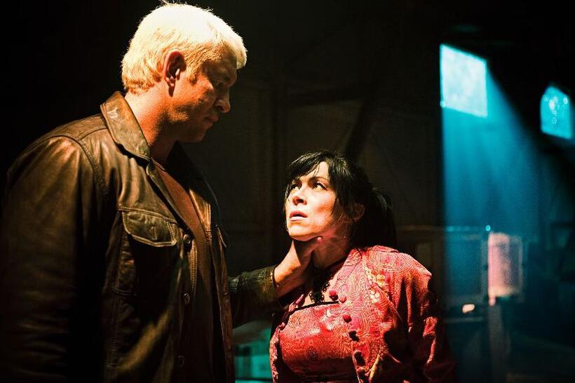 Micke Spreitz as Ronald Niedermann and Yasmine Garbi as Miriam Wu in "The Girl Who Played With Fire."