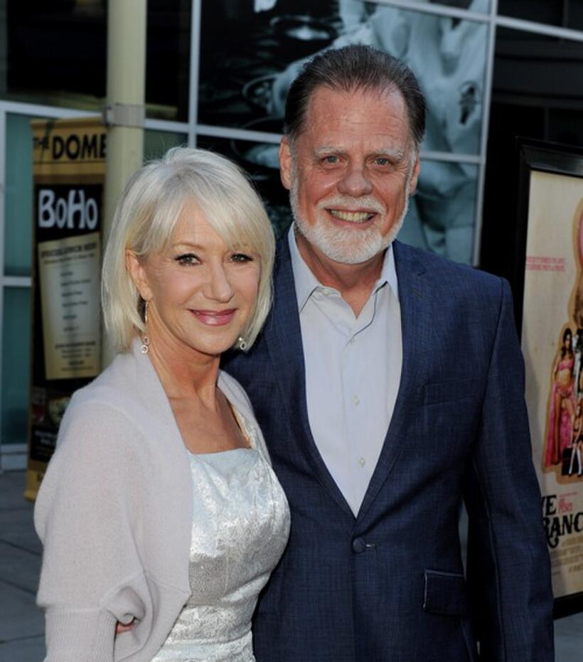 Helen Mirren and Taylor Hackford at the California premiere of "Love Ranch."