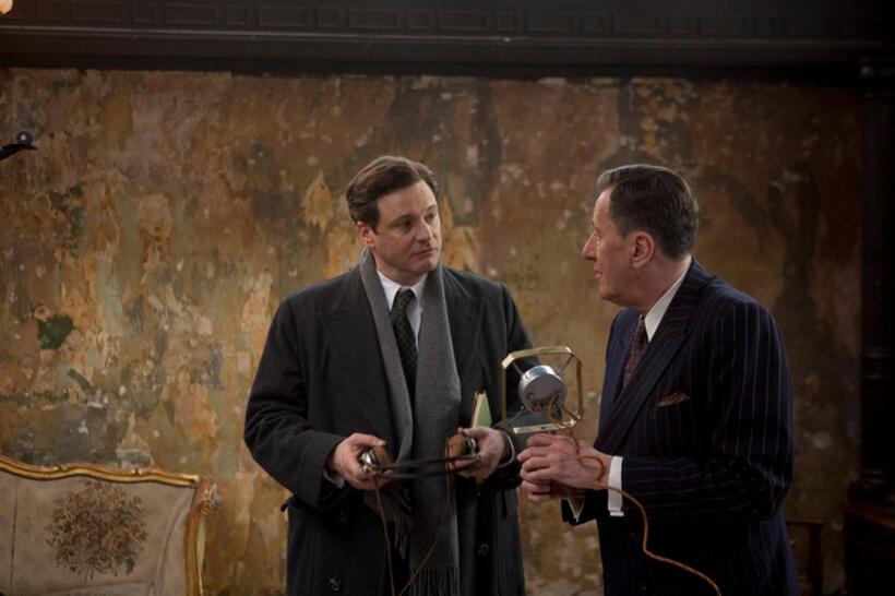 Colin Firth and Geoffrey Rush in "The King's Speech."
