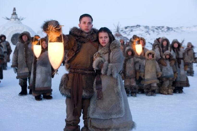 Jackson Rathbone as Sokka and Nicola Peltz as Katara in "The Last Airbender."