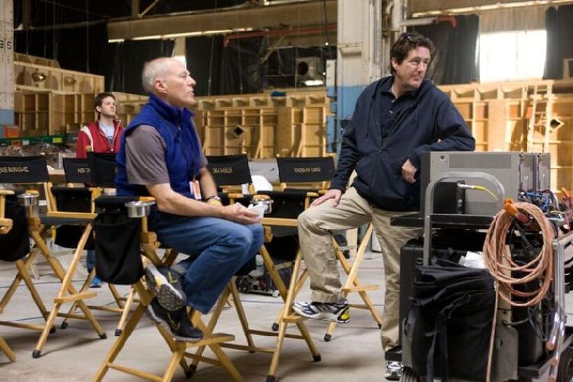 Producer Frank Marshall and producer Sam Mercer on the set of "The Last Airbender."