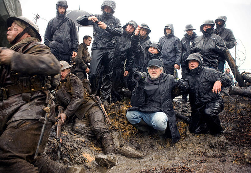 Director Steven Spielberg on the set of "War Horse."