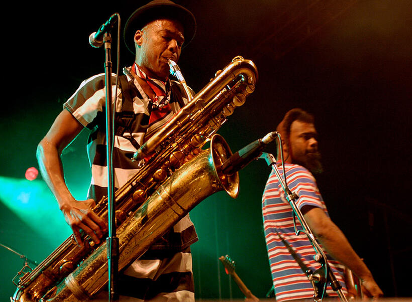Angelo Moore and Norwood Fisher in "Everyday Sunshine: The Story of Fishbone."